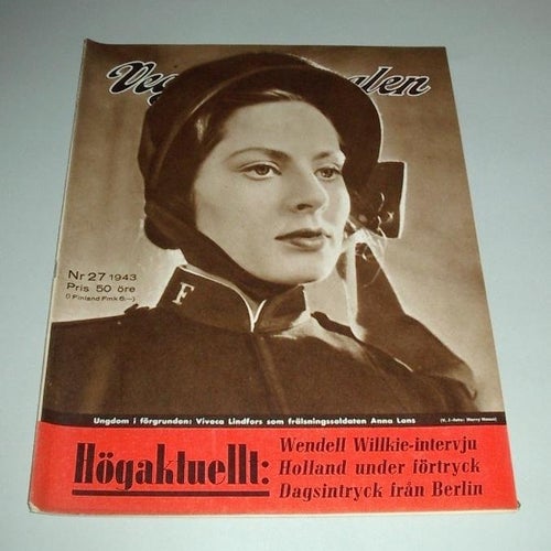 Vecko-Journalen nr 27 1943. Viveca Lindfors på framsidan.