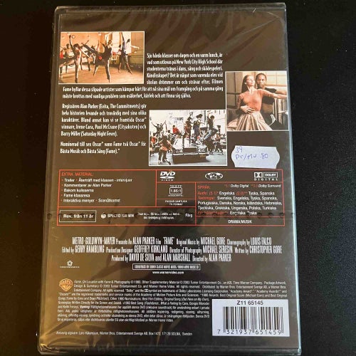 FAME. INPLASTAD DVD DRAMA / MUSIK -80.
