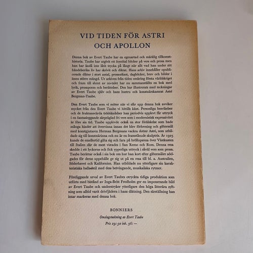 Evert Taube - Vid tiden för Astri och Apollon