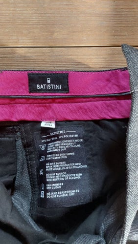 Grå finbyxor i ull/ polyester pressveck 34/34