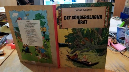 Tintin Herge Tintins äventyr 18 Det sönderslagna örat. Very Good