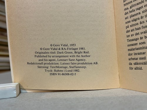 Revolutionen av Gore Vidal, Mats Dannewitz Linder, bok, Very good