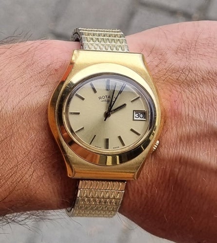Rare Vintage 1965 Swiss ROTARY Gold Plated Mechanical Men's Watch