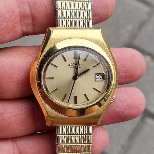 Rare Vintage 1965 Swiss ROTARY Gold Plated Mechanical Men's Watch
