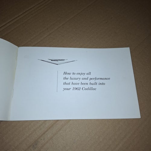 Nineteen Hundred Sixty-Two Cadillac Owner's Manual