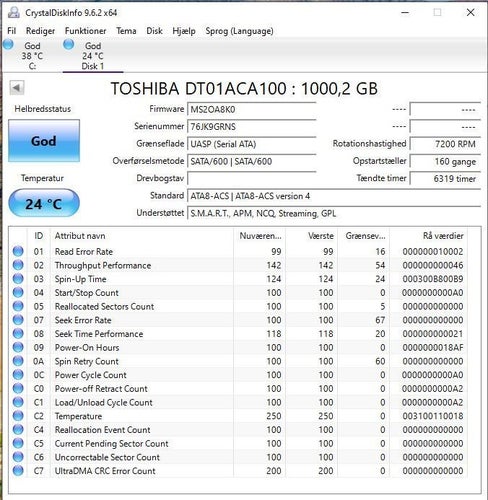 Toshiba DT01ACA100 Harddisk