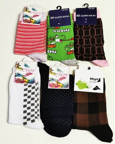6 Par Dam Strumpor-Socks Storlek 35-38