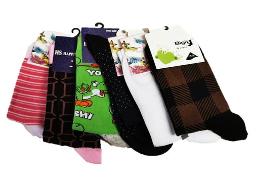 6 Par Dam Strumpor-Socks Storlek 35-38