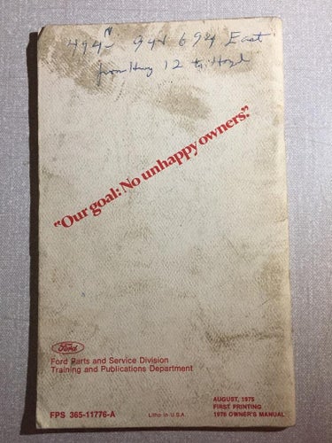 1976 Mercury Cougar Owner's Manual