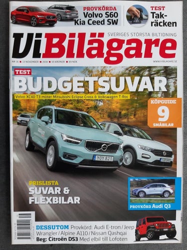 Vi Bilägare nr 16 2018: Volvo XC40 T3 vs VW T-Roc och Mitsubishi Eclipse Cross