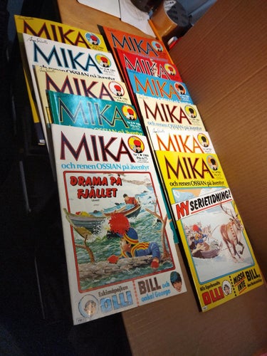 Samling Mika och renen Ossian på äventyr 11 tidningar, komplett, Very Fine plus