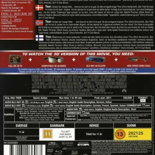 Thor (Real 3D + Blu-ray + DVD)