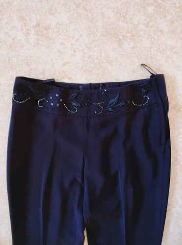 H&M SVART ELEGANT PARTY BRODERADE PALJETTER DEKORATION MIDJAN 36 KOSTYMBYOR