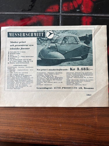 Messerschmitt annons 1954