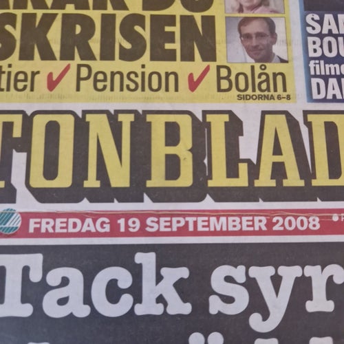 Aftonbladet tidning från 2008