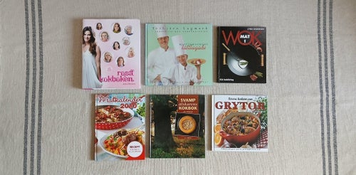 6 st inbundna Matböcker/ Kokböcker BOKPAKET