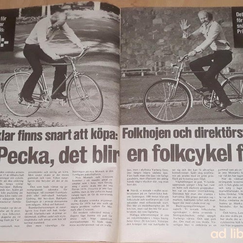 CRESCENT DIPLOMAT, MONARK FOLKCYKELN, PRESSKLIPP ARTIKEL 1975