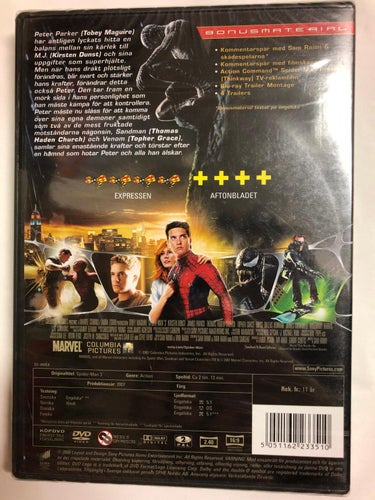 DVD Spider Man 3 INPLASTAD