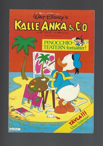 Kalle Anka Pinocchio del 2 Klippbilaga 22 1978 skick vf