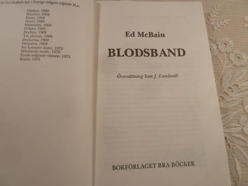 BLODSBAND, ED McBAIN, 1976,  BÖCKER
