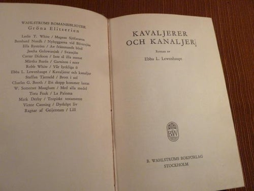 KAVALJERER OCH KANALJER, E. L. LEWENHAUPT, 1957,  BÖCKER