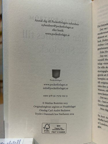 Från Holmes till Sherlock av Mattias Boström, bok, Very good plus