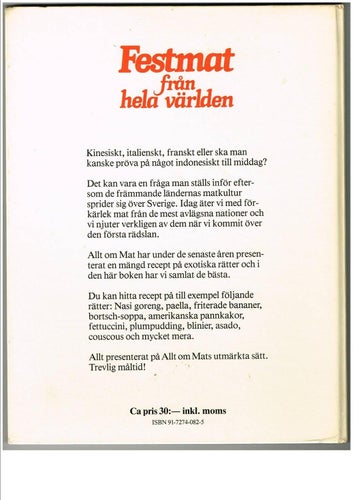 FESTMAT från hela världen - Allt om mat handbok - Birgit Hemberg (1979)