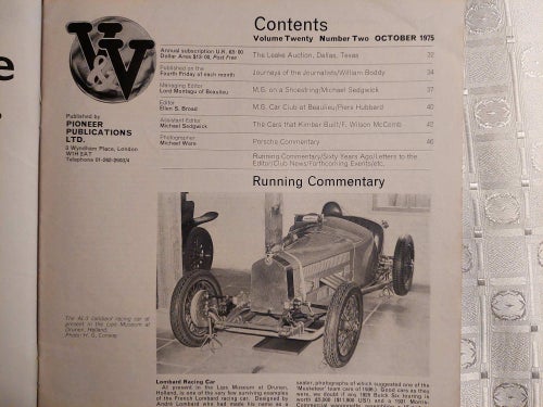 Veteran and Vintage october 1975 ...