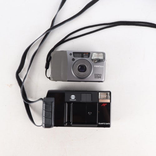 Pentax Espio 115M Minolta AF-T Quartz Date Analoga Kompaktkameror 2st