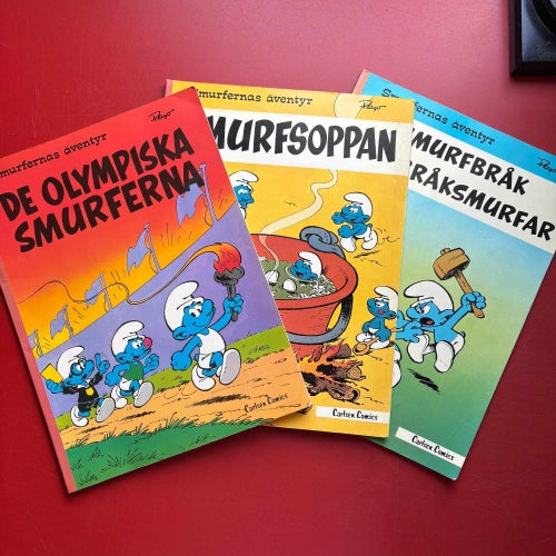 DE OLYMPISKA SMURFERNA + SMURFSOPPAN + SMURFBRÅK OCH BRÅKSMURFAR Peyo