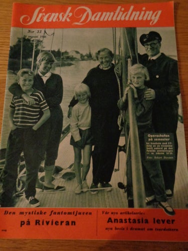 Svensk Damtidning nr33 1956 Set Svanholm, Ingemar Pallin,