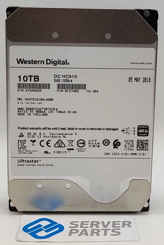 WD DC HC510 10TB 7.2K SAS 12G 3.5" HUH721010AL4200