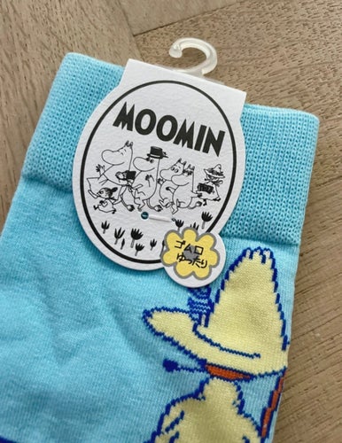 Moomin blåa, orange strumpor från Japan helt ny 35-40