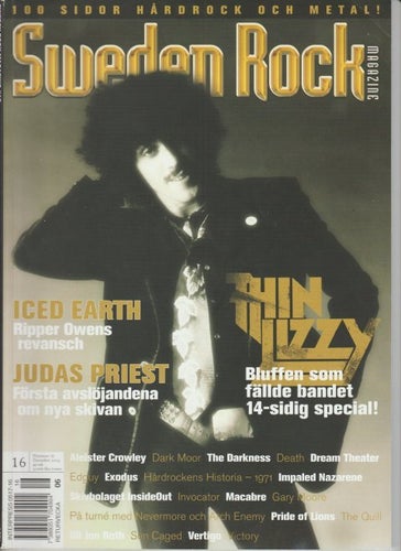 Sweden Rock Magazine - Thin Lizzy #16. December 2003. VF (Very Fine)