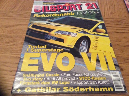 Bilsport Nr 21 2002 ny inplastad,EVO VII!gatbilar Söderhamn,Audi A8,STCC Final
