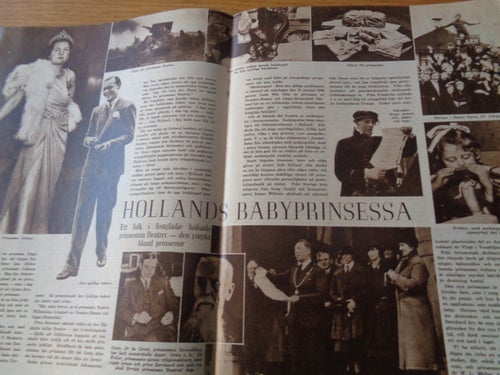 Svensk Damtidning nr7 1938 kungligt Holland , mode paris Maison Paquin -Jeanne,