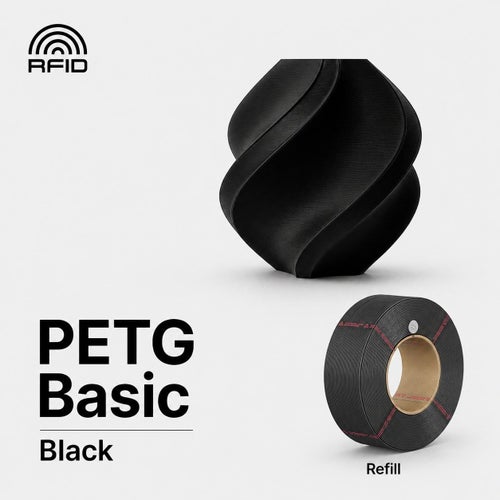 Bambu Lab PETG Basic Black/Svart 1.75mm 1kg Filament. REFILL