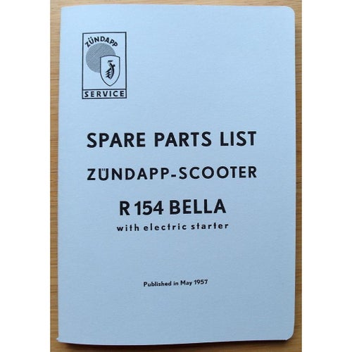 Reservdelskatalog Zündapp Bella R154 med Elstart