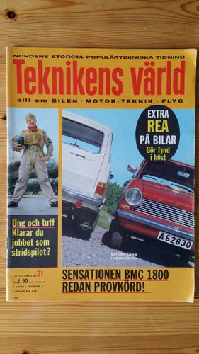 Teknikens Värld nr 21 1964: Opel Kadett Caravan, BMC 1800, Riviera Lane Amphibia