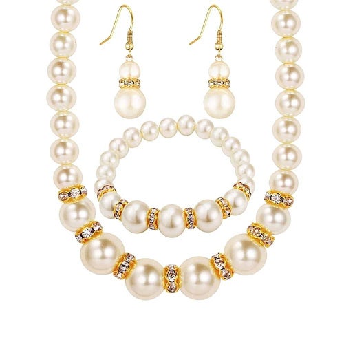 Pärlsmycken set För alla Tillfällen (Halsband, Armband, Örhängen)