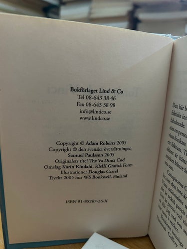 Torsk på Da Vinci av A. Roberts, bok, Very Fine plus