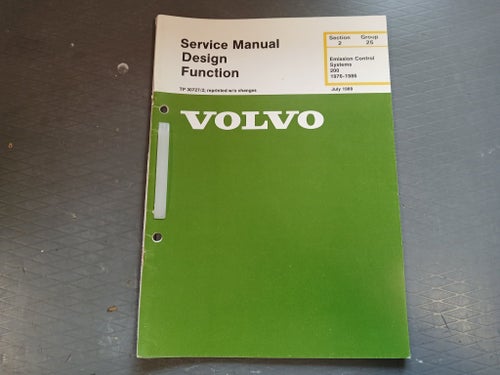 Volvo 240 - "grönt häfte" Emission control systems 1976-1986