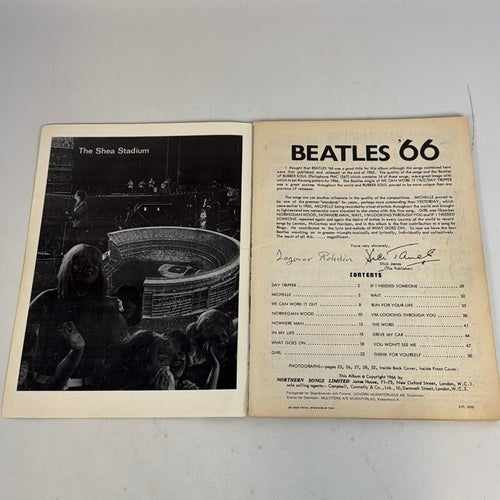Beatles '66 Souvenir Album Notbok Programblad