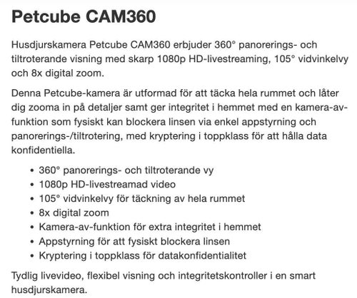 Husdjurskamera Petcube CAM360 och Petcube Cam