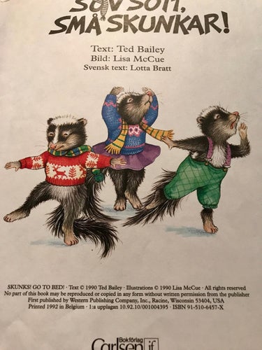 SOV SÖTT, SMÅ SKUNKAR! Ted Bailey Lisa McCue 1992