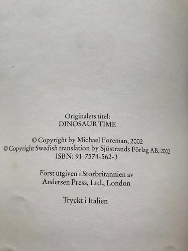 DINOSAURIETID Michael Foreman 2002