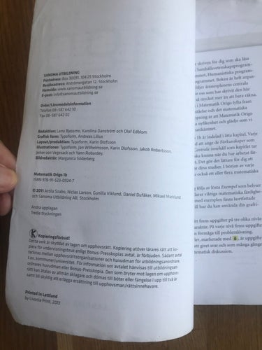 Matematik Origo 1b - Attila Szabo, 2011