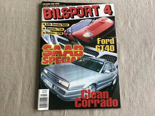 BILSPORT NR 4 2001 SAAB SPECIAL,FORD GT 40,CLEAN CORRADO,RALLY SAAB,BMW M3 CAB