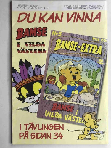 Bamse - 1996:7 FN med klistermärken