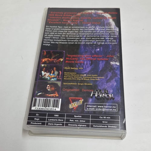 Demons, Dario Argento, House of Horror VHS film